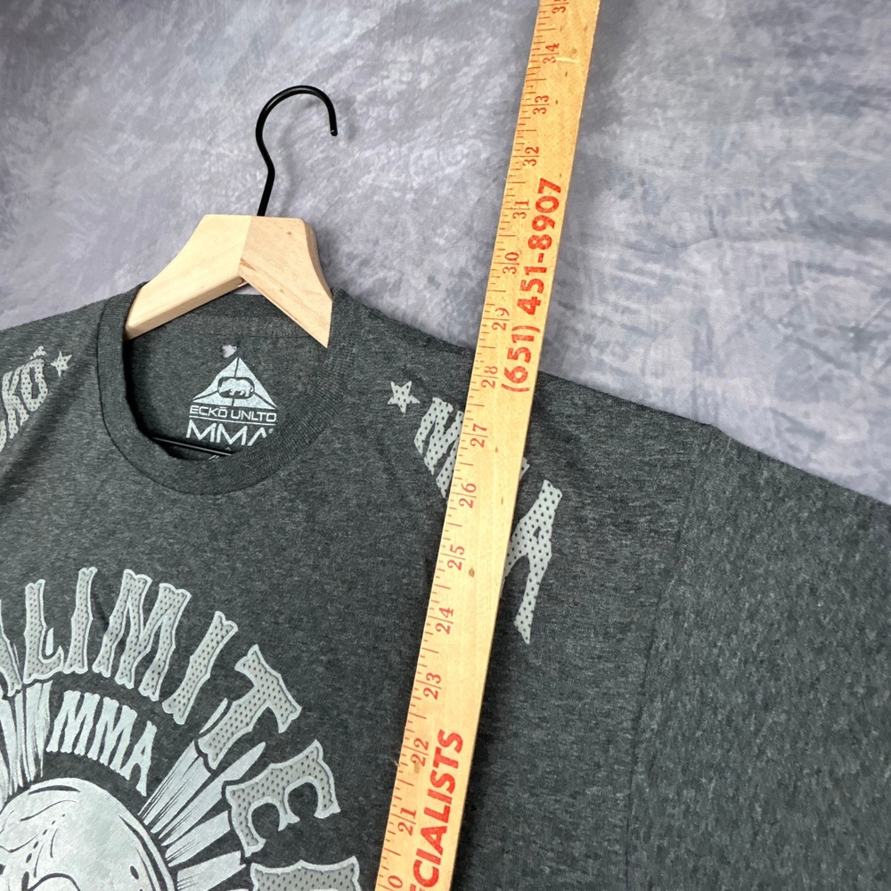 Vintage Ecko Unltd MMA Skull Graphic T Shirt Mens Large Charcoal Grey Y2K Skater - Picture 6 of 7